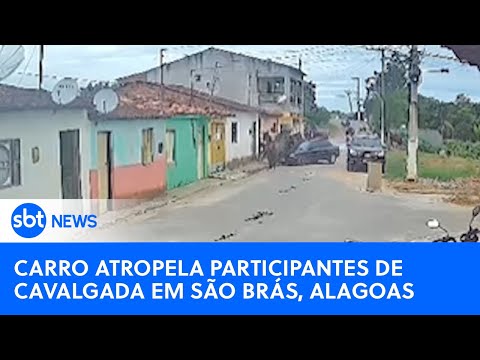 Carro atropela participantes de cavalgada em São Brás, Alagoas