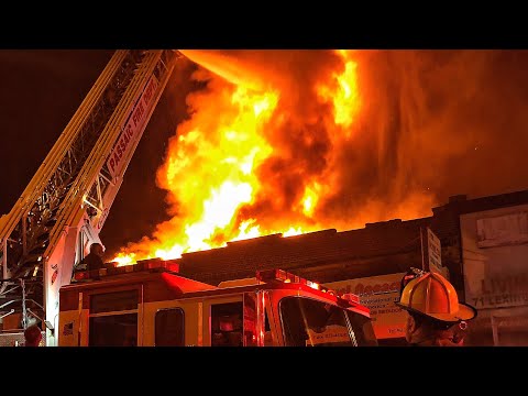 Passaic Fire Department 5th Alarm Heavily Involved Structure Fire 7-16-18