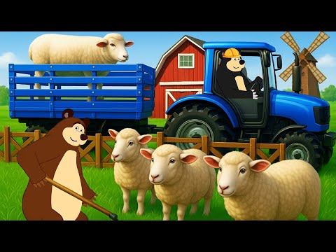 Farm Work Day 🚜🐑 | Transporting Sheep, Feeding Hay & Watering | Real Farm Animation