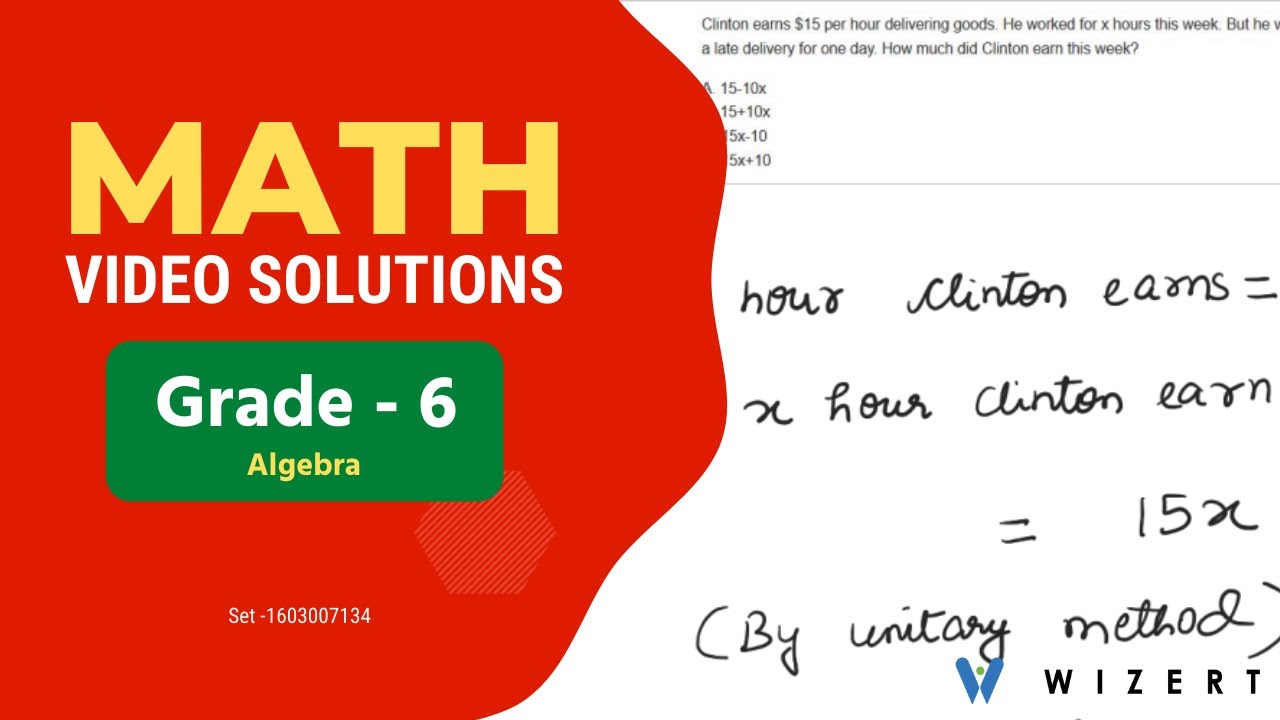 Grade 6 Mathematics Worksheets - Algebra worksheet pdfs for Grade 6 - Set 1603007134