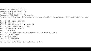 American Music Club - 1992-02-06 - Copenhagen Barbue, DK (FM Radio - AUDIO)