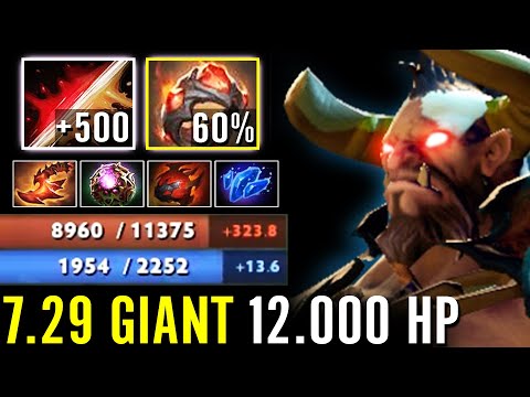 WTF 12.000 HP +500 Strength Giant Centaur Carry 2s Double Edge Most Crazy Raid Boss 7.29 Waga Dota 2