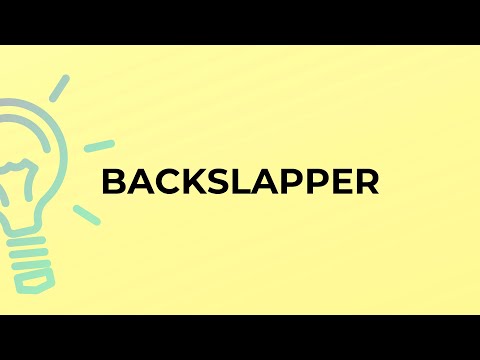 What is the meaning of the word BACKSLAPPER?