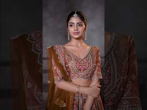 Vardan Mocha-Colored Aari Embroidered Banarasi Wedding Lehenga – product video thumbnail