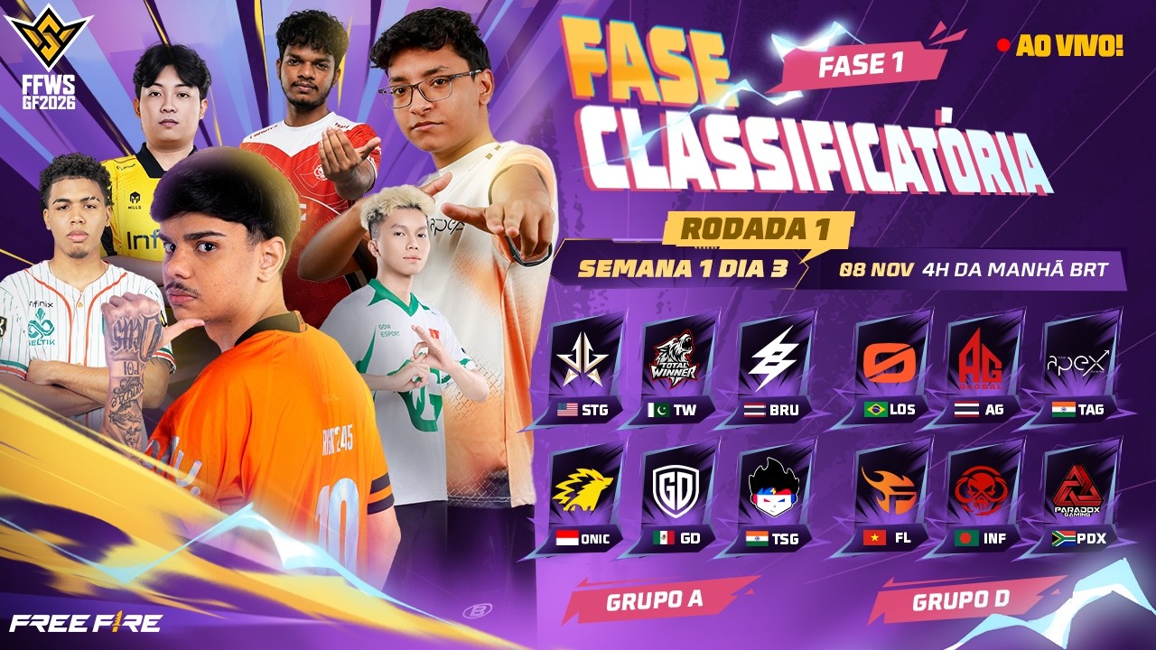🔴 [PT-BR] FFWS GLOBAL FINALS 2026 - FASE CLASSIFICATÓRIA 1 | S1D3 - RODADA 1