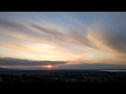 Sunset over Dublin from Killiney Hill Park, April 16 2021