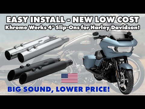 Simple Install, Better Sound! Khrome Werks 4'' Slip-Ons for Harley-Davidson Road or Street Glide