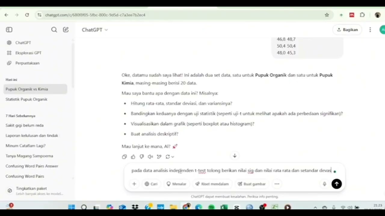 Tugas 2 Statistika Terapan melakukan analisis statistik dan visualisasi data menggunakan ChatGPT