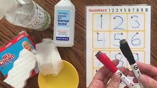 How to remove stuck-on dry erase marker from laminated sheets