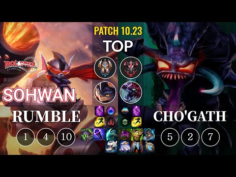 KT SoHwan Rumble vs Cho'Gath Top - KR Patch 10.23