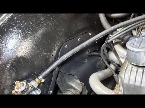 Installing new Splash Shields Flaps 1966 Plymouth Fury III Engine Compartment Bay