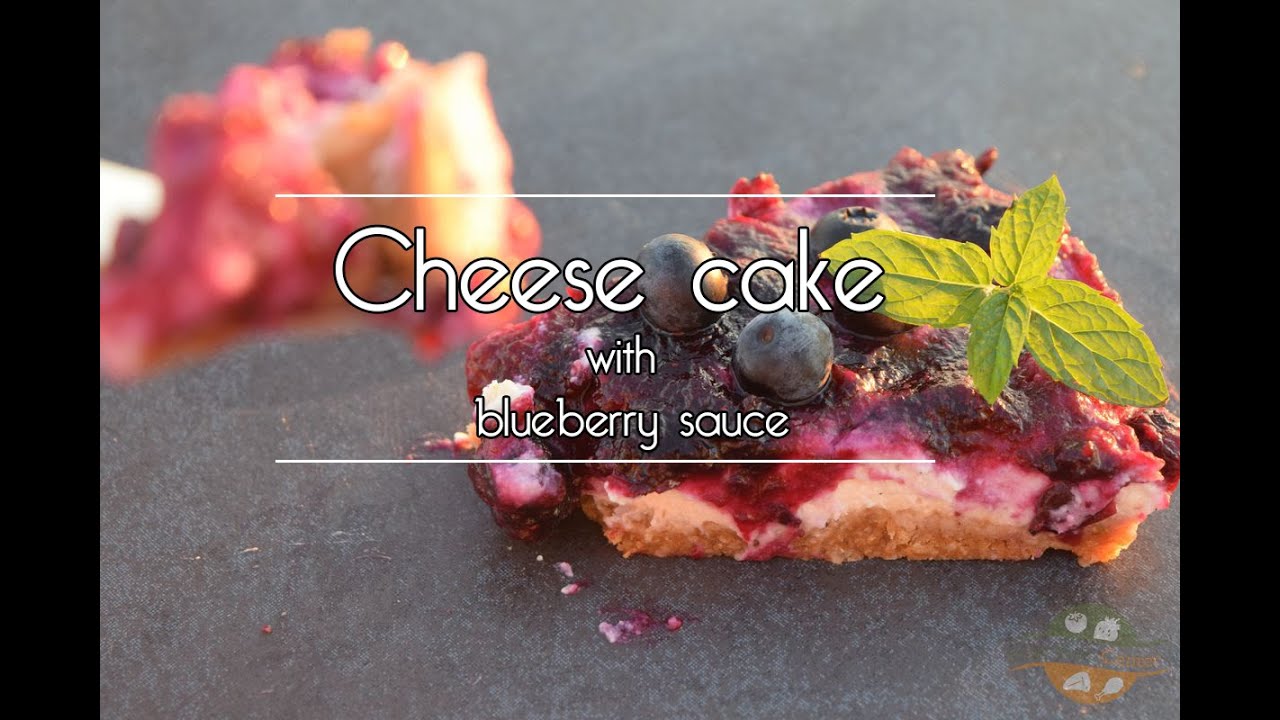 Cheese cake with blueberry sauce made with sous vide machine