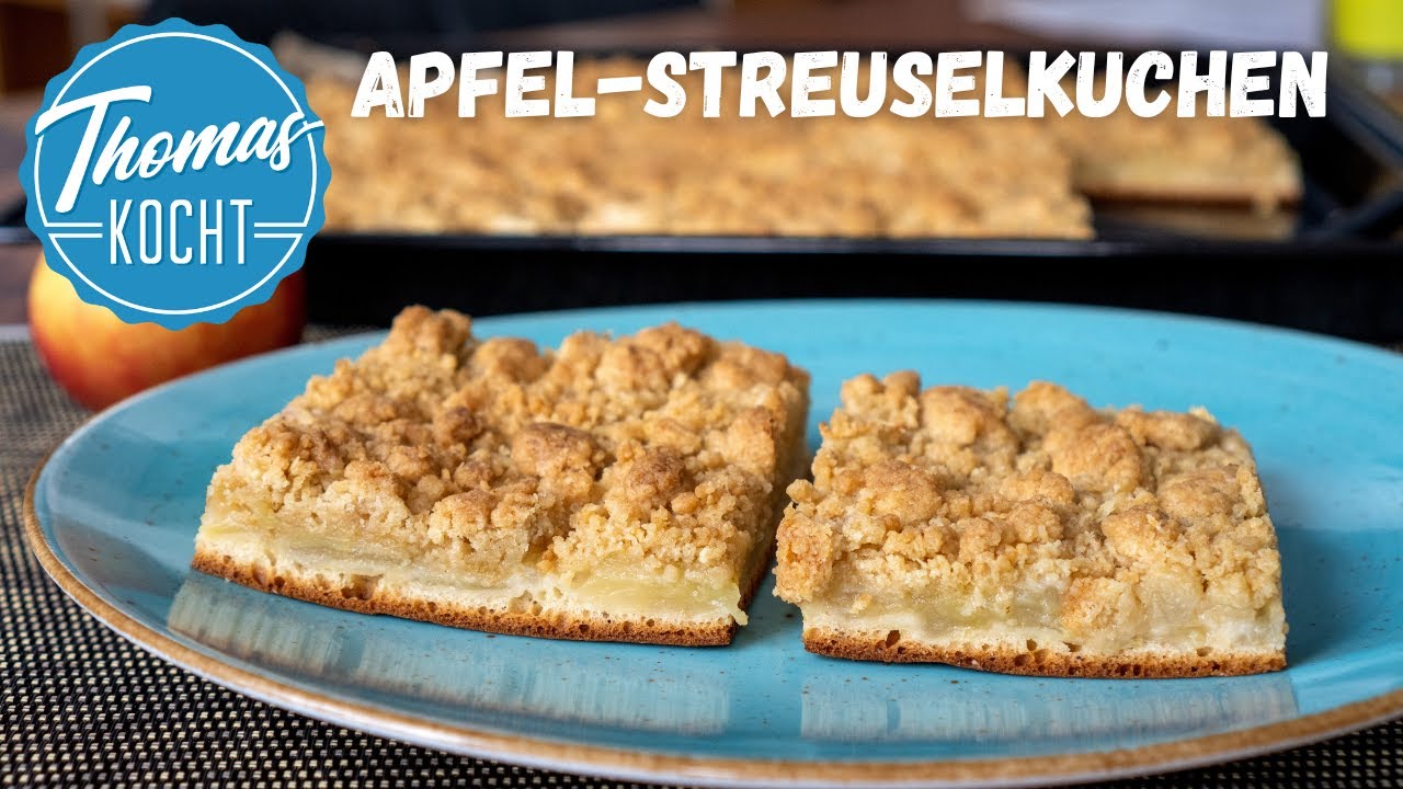 Apfelkuchen mit Streuseln - Streuselkuchen - saftig und lecker