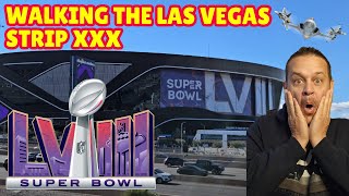 Walking The Las Vegas Strip as Superbowl LVIII Takes Over