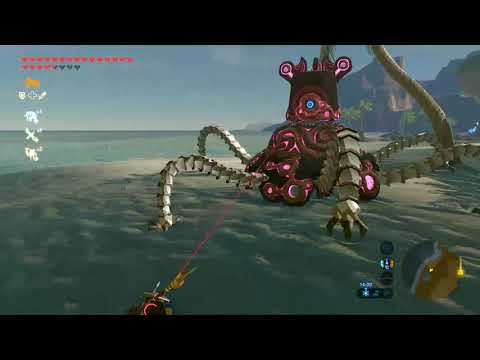 Zelda Breath Of The Wild: Fighting a Guardian at (almost) 60 FPS with no visual glitches