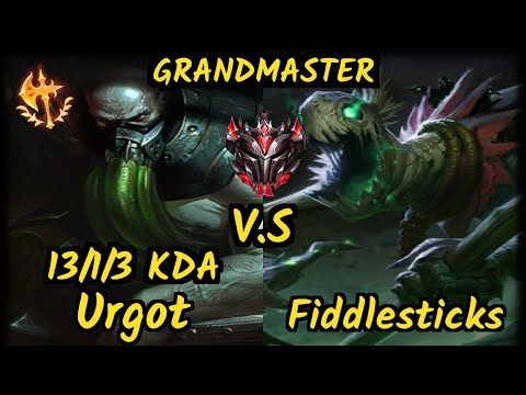 CNB Turtle (URGOT) vs FIDDLESTICKS - 13/1/3 KDA JUNGLE GAMEPLAY - BR Ranked GRANDMASTER v9.6