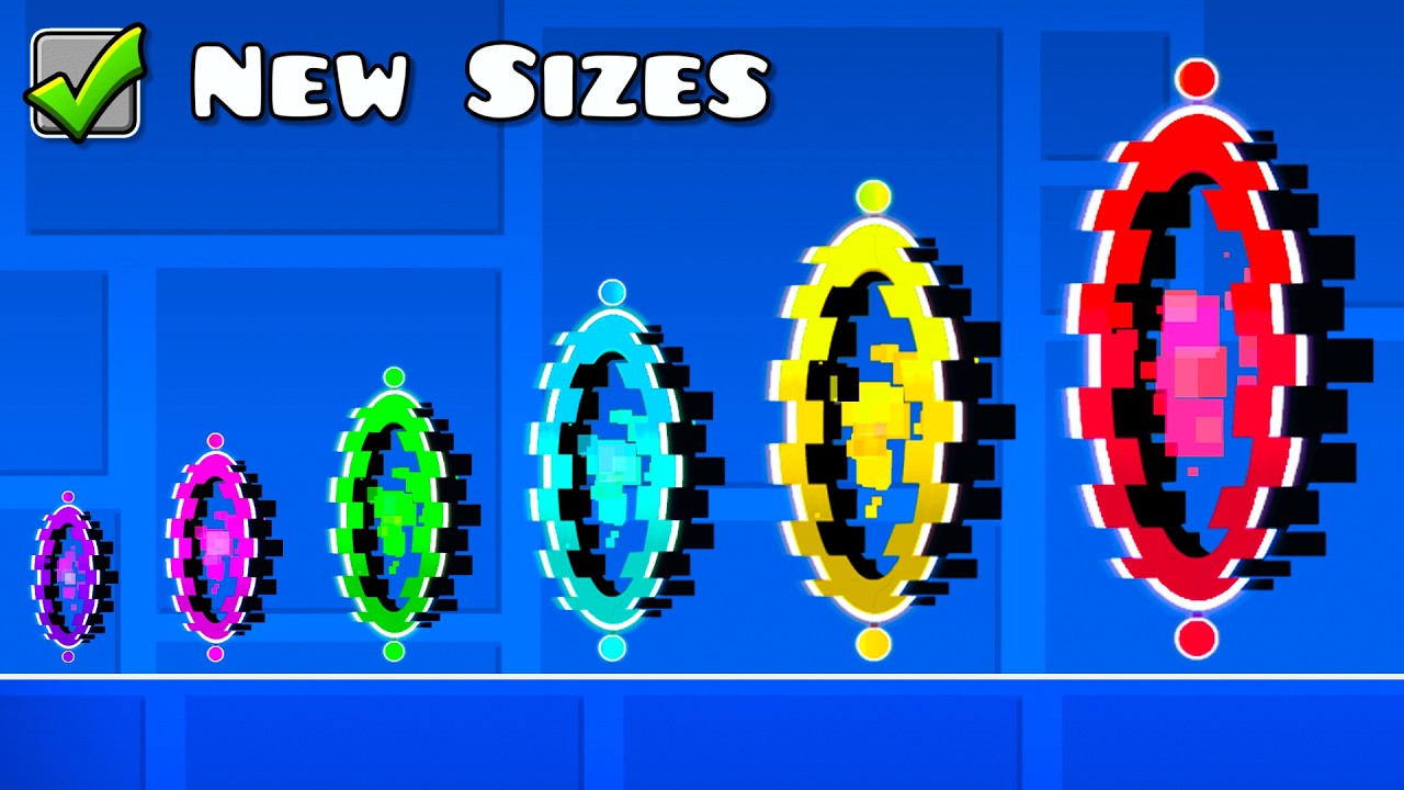 Geometry Dash with NEW SIZE Portals