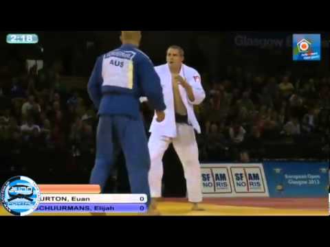 European Judo Open Men Glasgow 2013 Semifinal -100kg BURTON Euan (GBR) - SCHUURMANS Elijah (AUS)
