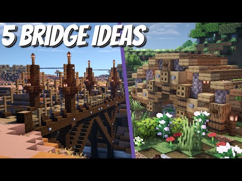 5 Bridge Designs for Minecraft 1.16 Survival | Minecraft Build Ideas (Bedrock/Java World Download)