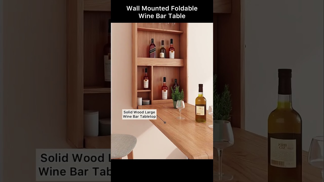 wall mounted foldable wine bar table