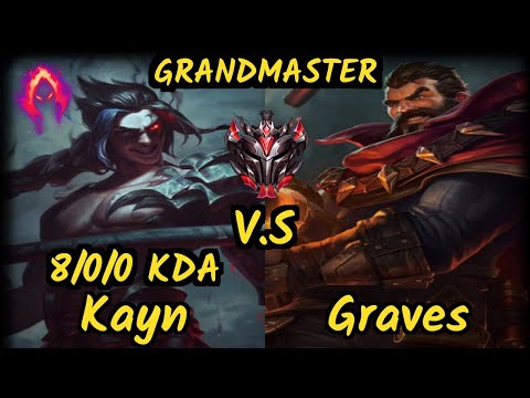 M19 Kreox (KAYN) vs GRAVES - 8/0/0 KDA JUNGLE GAMEPLAY - EUW Ranked GRANDMASTER