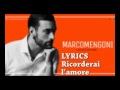 Marco mengoni Ricorderai l'amore lyrics 