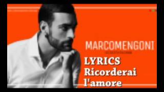 Marco mengoni Ricorderai l'amore lyrics