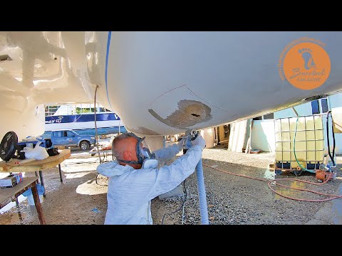 Double Sided Fibreglass Repair - Part 1(S2 E46 Barefoot Sail and Dive)