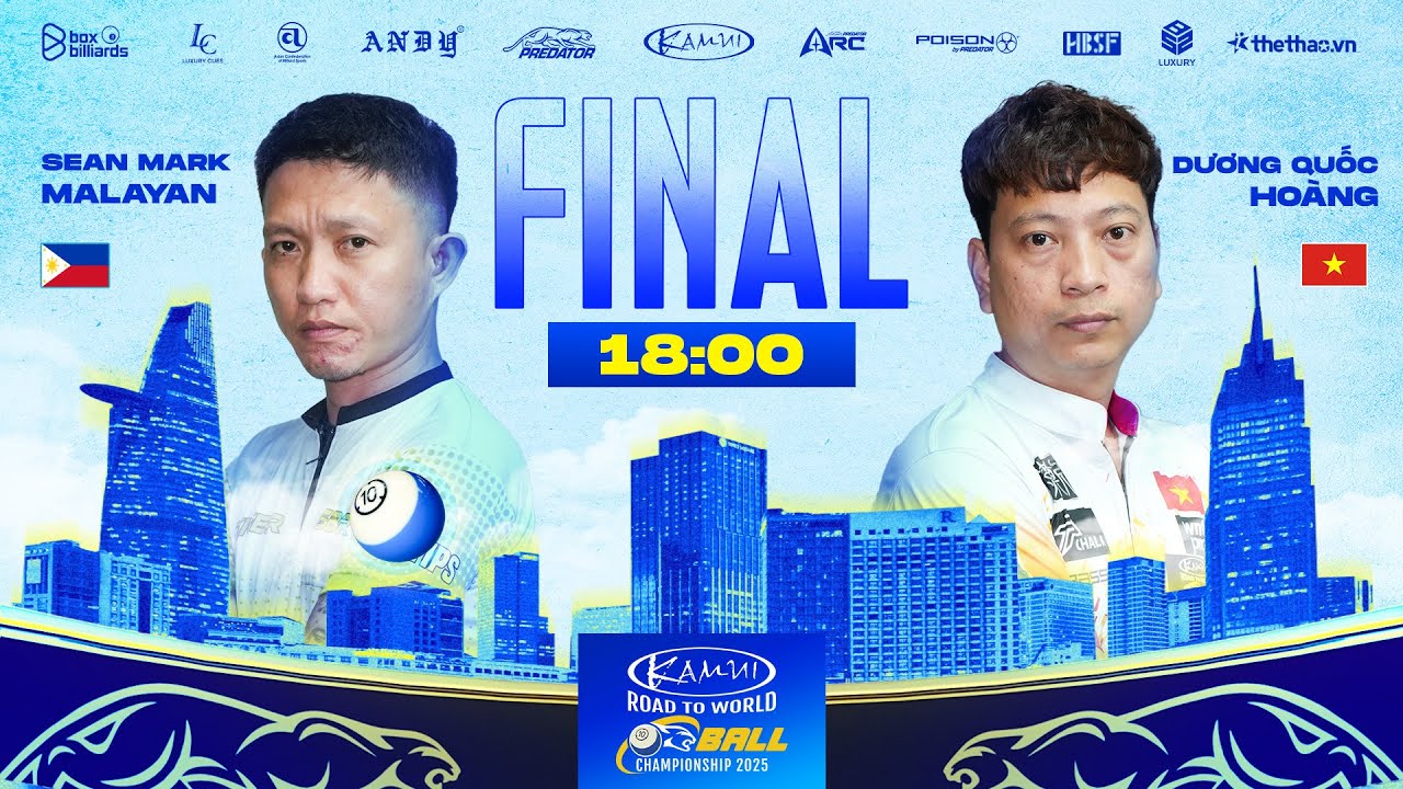 TRỰC TIẾP | FINAL | DƯƠNG QUỐC HOÀNG VS SEAN MARK MALAYAN | KAMUI ROAD TO WORLD 10-BALL CHAMPIONSHIP Thumbnail