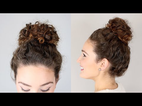 Easy Messy Bun Hairstyle for Natural Curls