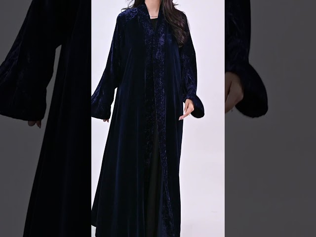 عباية مخمل كلوش كحلي