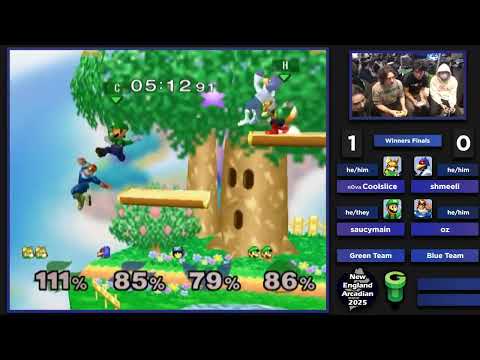NE Melee Arcadian 2025 - Coolslice/saucymain (Green) vs. shmeeli/oz (Blue) - SSBM Doubles WF