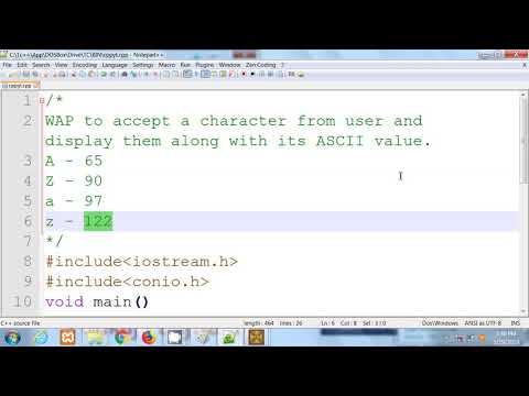 7 C in Hindi | Display ASCII value of a Character