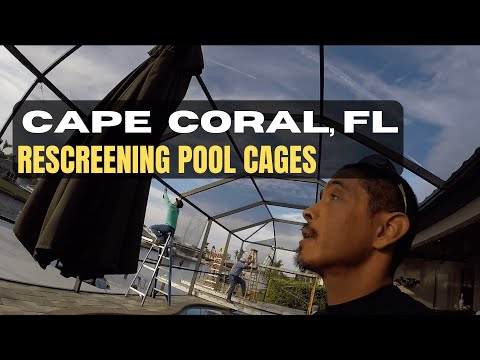Pool cage rescreen Cape Coral full job video thumbnail