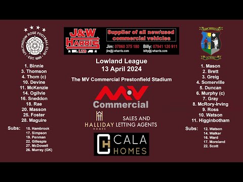 Linlithgow Rose v Tranent - 13 April 2024