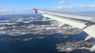 preview picture of video 'Wizzair HA-LWD landing on RWY 36, TRF - Sandefjord'