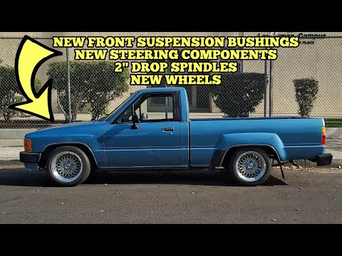Belltech Drop Kit, New Suspension Bushings, & Steering Components Installation On A Toyota Pickup