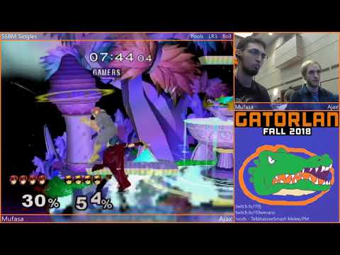 GatorLAN SSBM Singles - 9/22/18 - Mufasa (Marth) Vs. Ajax (CF) - Pools