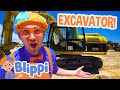Blippi Drives A GIANT Excavator In A Construction Site Blippi Full Episodes