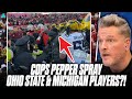 Michigan Ohio State Players Pepper Sprayed After Flag Planting Leads To Brawl Pat McAfee Show