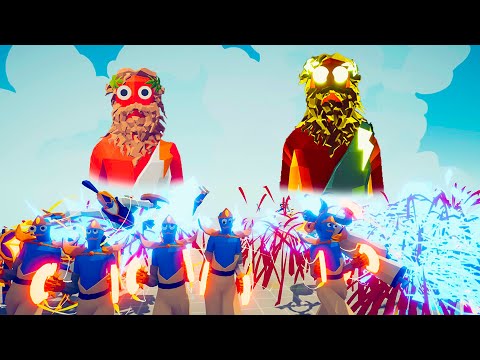 Golden and Ancient Zeus Vs Every faction - Totally Accurate Battle Simulator TABS