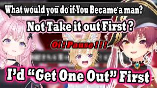 Marine & Koyori Gone Too Far Talking About Becoming a Man had Polka Pull the Brakes !