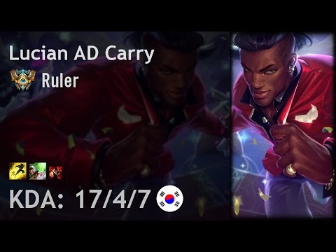 Lucian AD Carry vs Ezreal - Ruler - KR Challenger Patch 7.6