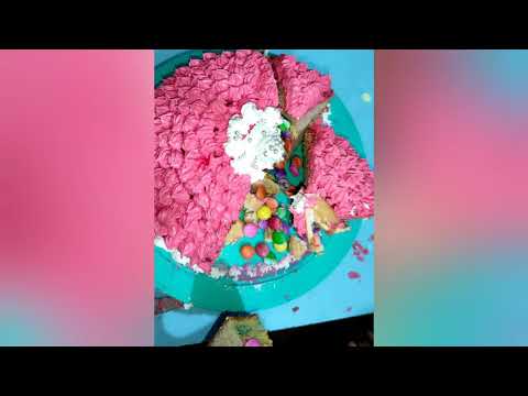 Cake with surprise inside |Using less cream in decoration|Gems cake|simple way to decorate a cake