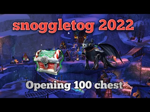 School of dragons snoggletog 2022 || opening 100 chest
