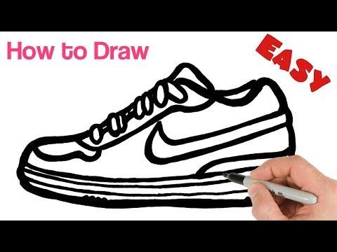How to Draw Nike Sneakers Shoes Easy | Art Tutorial - YouTube