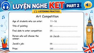 LUYỆN NGHE KET PART 2 | 5 PHÚT CHINH PHỤC LISTENING A2 #KET #KETListening #KETPart2 #CambridgeKET