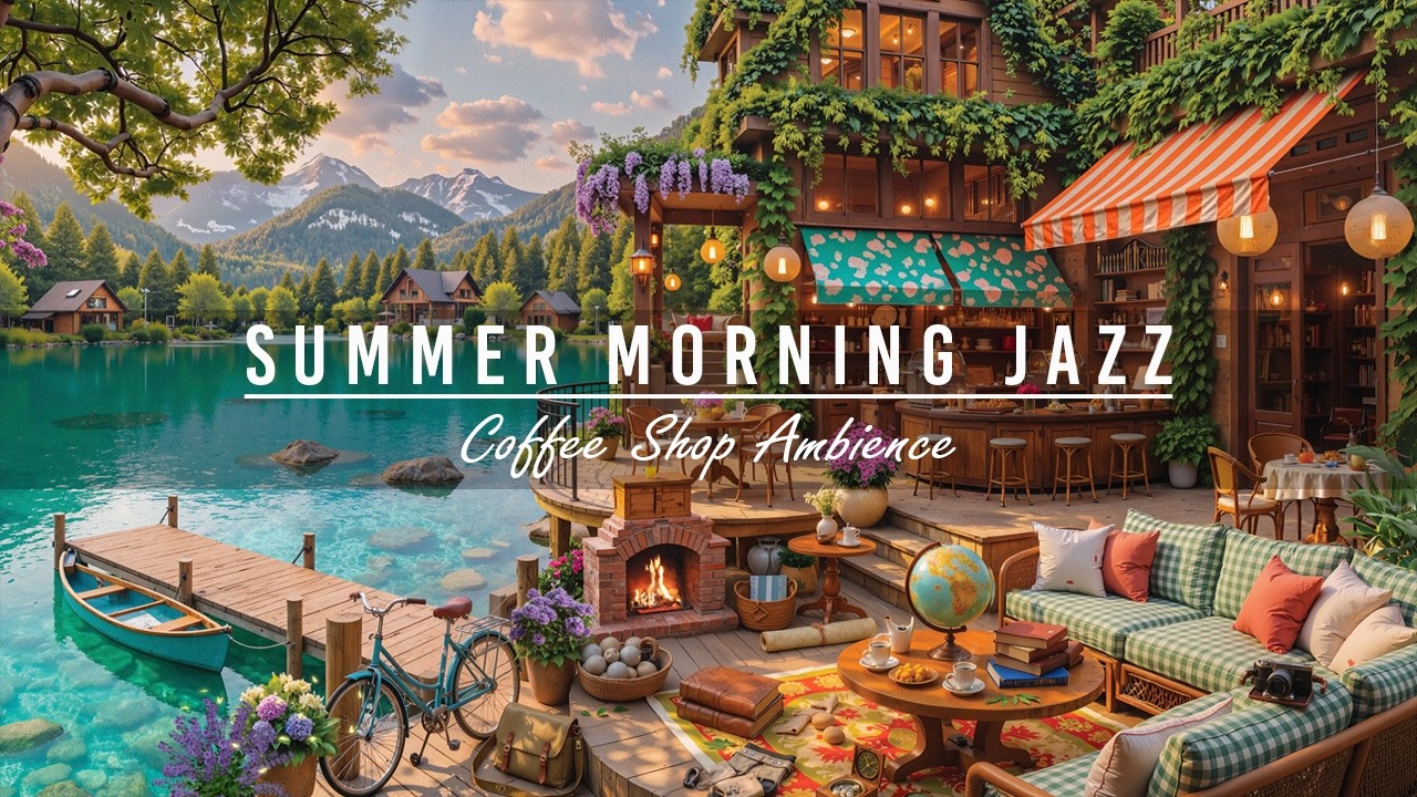 Warm Morning with Smooth Jazz Instrumental Music 🌿 Summer Coffee Shop Ambience & Jazz Relaxing Music