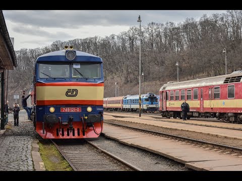 749 121-0 s Protidrogovým vlakem na Mladoboleslavsku dne 3.3. a 9.3.2019