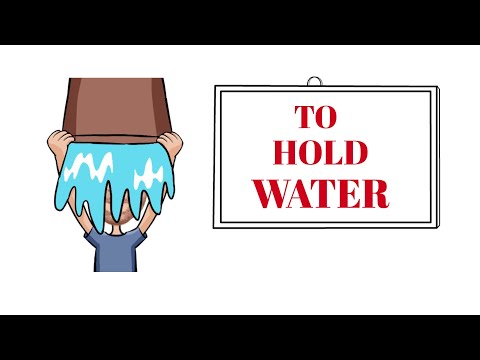 English Tutor Nick P Idioms (513) Hold Water - Three Meanings - Origin - Animated